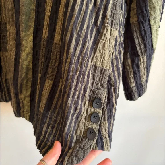 Habitat Plaid 99% Cotton Button-Down Retro Grandpacore Print (L) Boxy Lagenlook - Picture 11 of 17